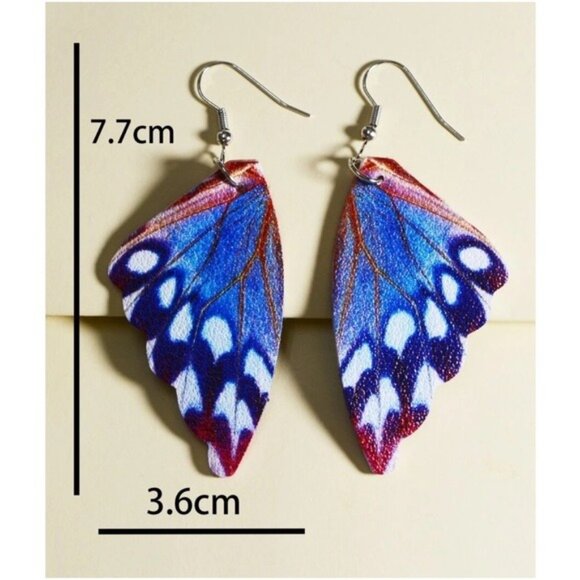 Boho Vibrant Butterfly Drop Earrings - Picture 4 of 5